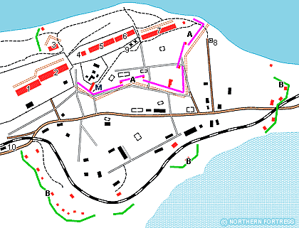Krasnaya Gorka Fort Map
